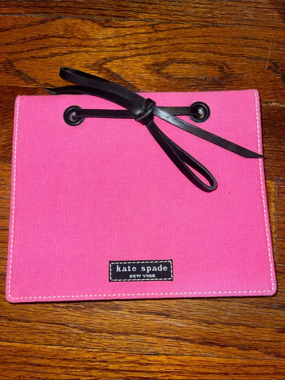 kate spade Pink Canvas Photo Album with Black Bow